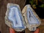 Polished One Side Blue Lace Agate Geodes x 24 From Nsanje, Malawi
