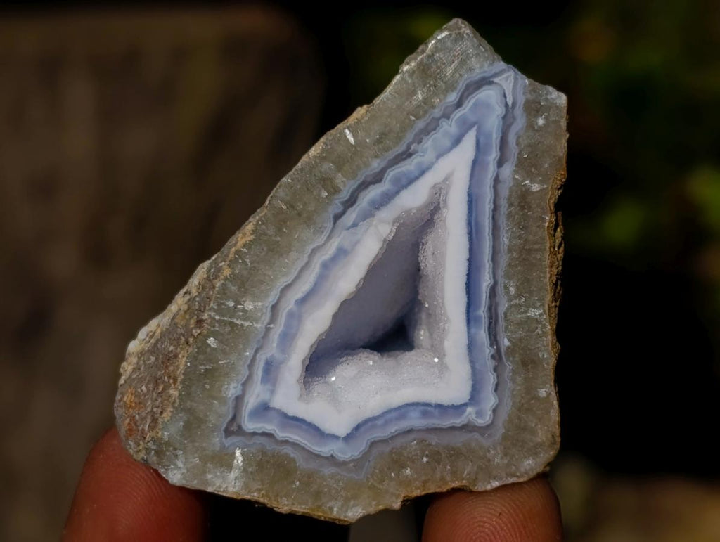 Polished One Side Blue Lace Agate Geodes x 24 From Nsanje, Malawi