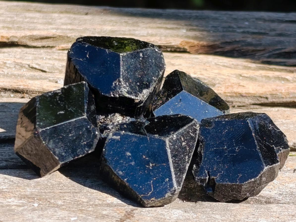 Natural Schorl Black Tourmaline Crystal and Cluster Specimens x 142 From Erongo, Namibia