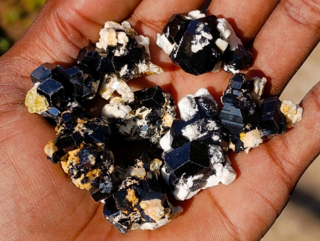 Natural Schorl Black Tourmaline Crystal and Cluster Specimens x 142 From Erongo, Namibia