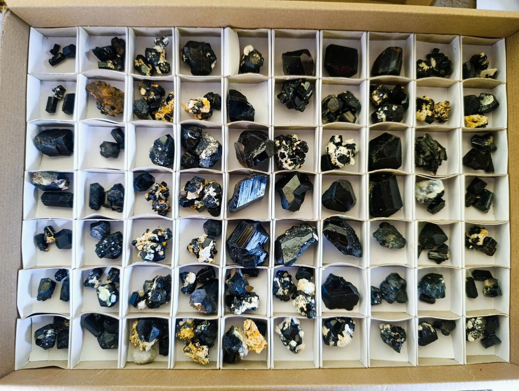 Natural Schorl Black Tourmaline Crystal and Cluster Specimens x 142 From Erongo, Namibia