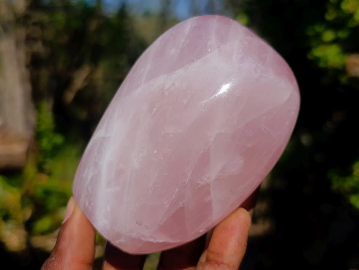 Polished Rose Quartz Standing Display Pieces x 6 From Zimbabwe