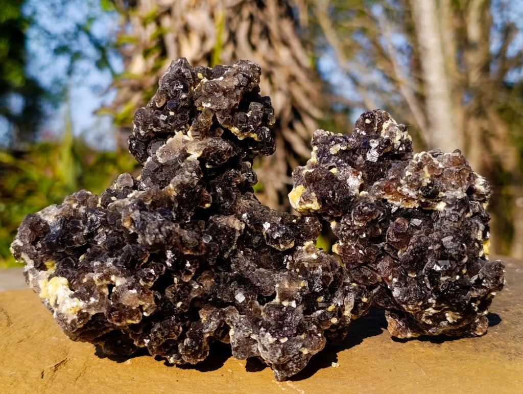 Natural Smokey Fluorite Specimens with Associated Minerals x 6 From Erongo, Namibia