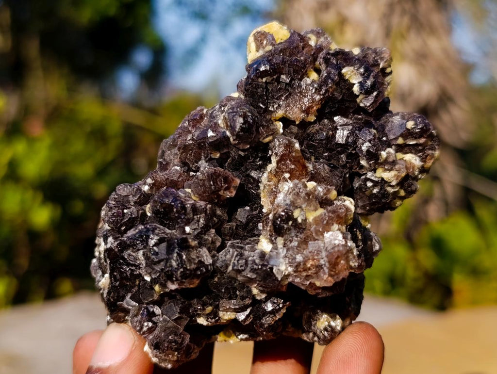 Natural Smokey Fluorite Specimens with Associated Minerals x 6 From Erongo, Namibia