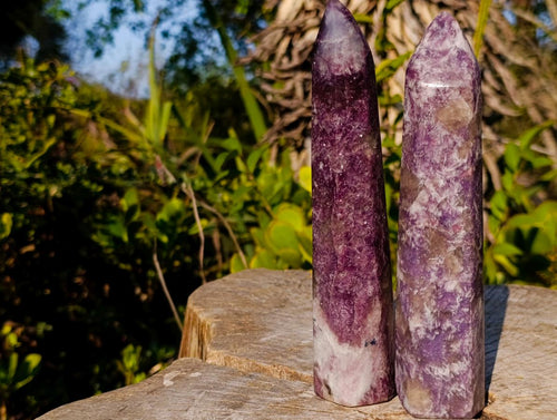 Polished Lepidolite Display Crystals x 3 From Ambatondrazaka, Madagascar
