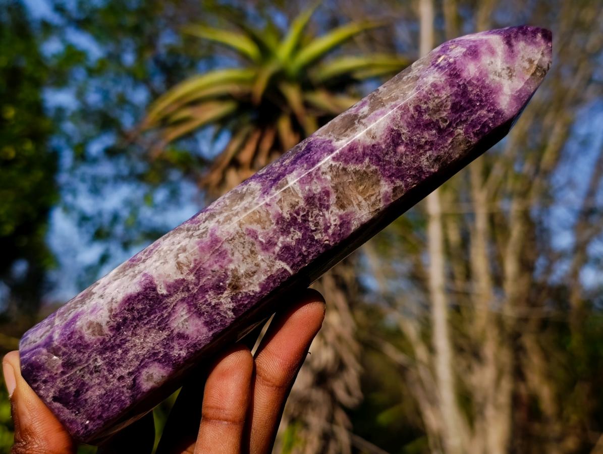 Polished Lepidolite Display Crystals x 3 From Ambatondrazaka, Madagascar