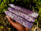 Polished Lepidolite Display Crystals x 3 From Ambatondrazaka, Madagascar