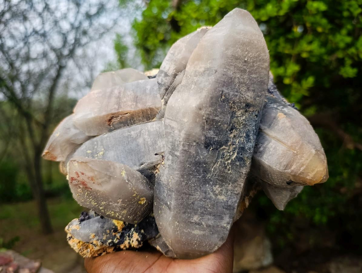 Natural Large Smokey Quartz Cluster with Associated Minerals x From Erongo, Namibia