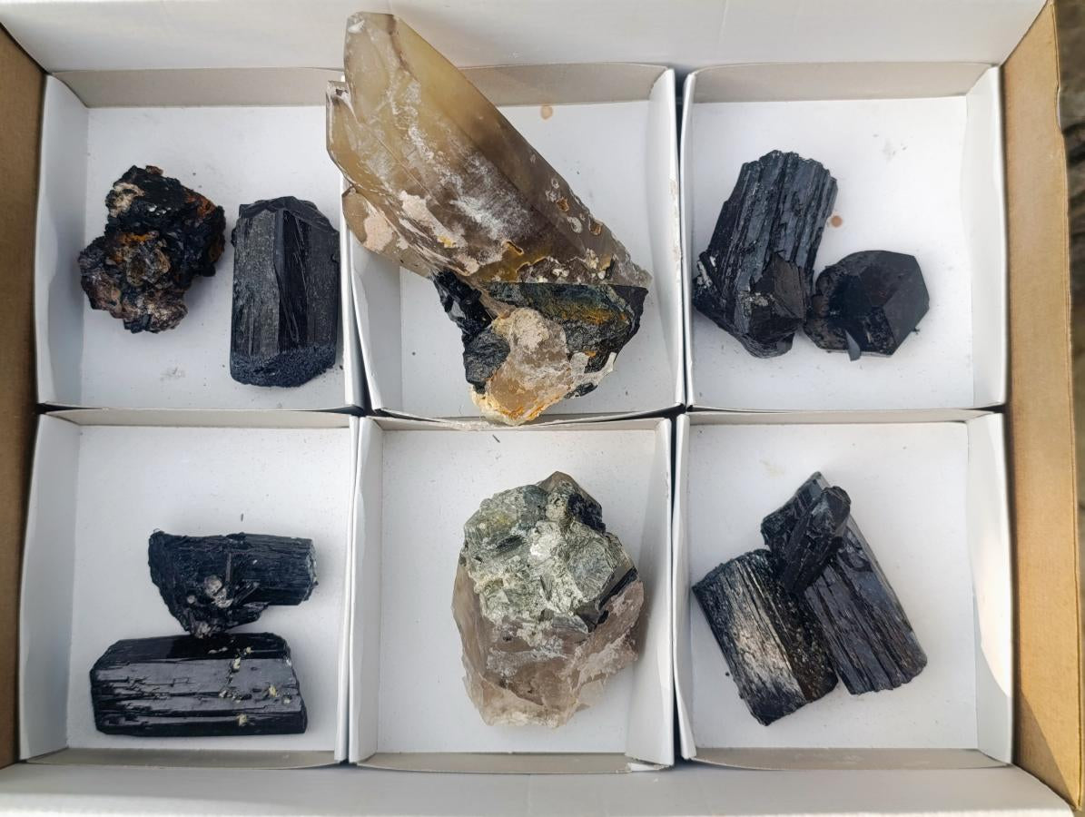 Natural Mix of Mineral Specimens x 10 From Erongo, Namibia