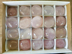 Polished Gemmy Rose Quartz Palm Stones x 20 From Madagascar
