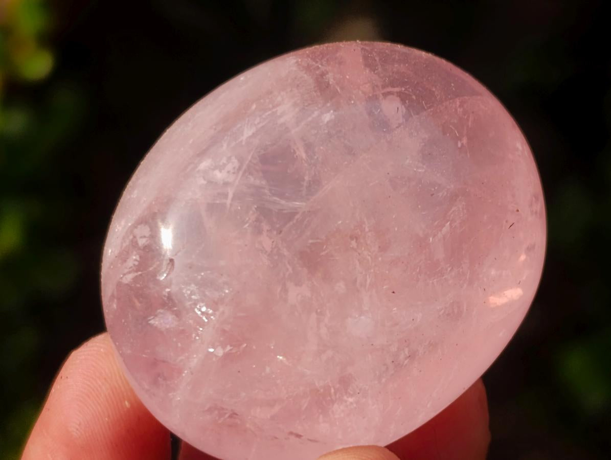 Polished Gemmy Rose Quartz Palm Stones x 20 From Madagascar