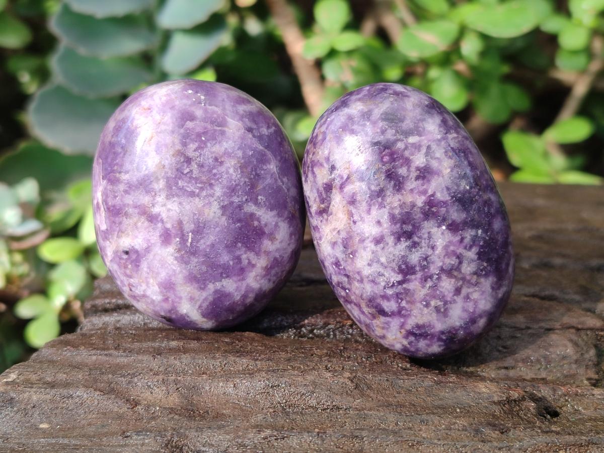 Polished Lepidolite Free Forms x 24 From Zimbabwe