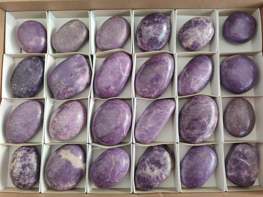 Polished Lepidolite Free Forms x 24 From Zimbabwe