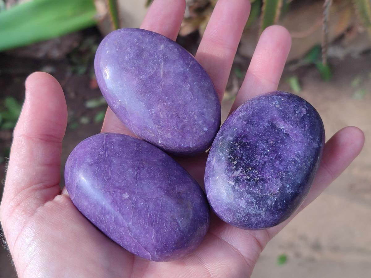 Polished Lepidolite Free Forms x 24 From Zimbabwe