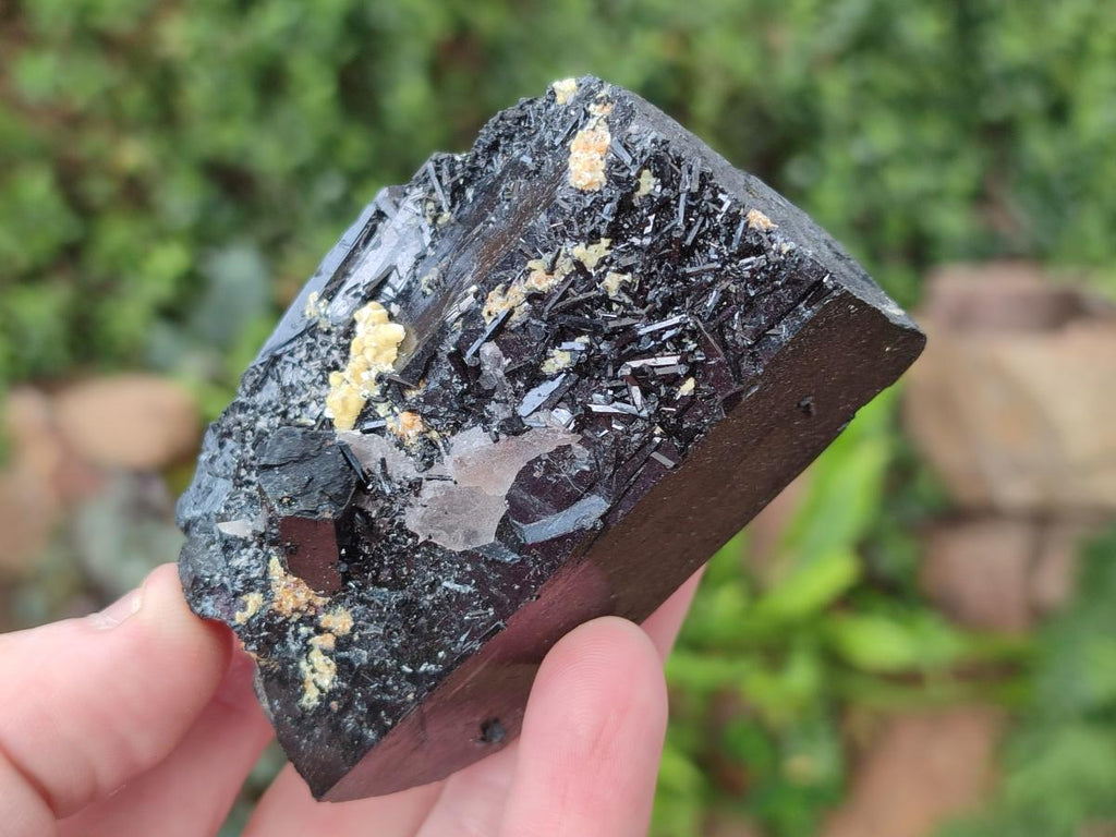 Natural Schorl Black Tourmaline Crystal and Cluster Specimens with Associated Minerals x 12 From Erongo, Namibia