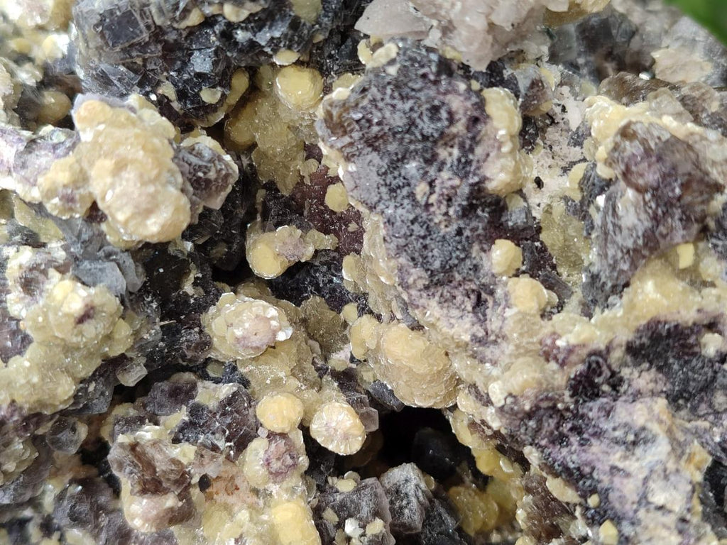 Natural Large Smokey Fluorite Specimen with Yellow Vermiculite Mica x 1 From Erongo, Namibia