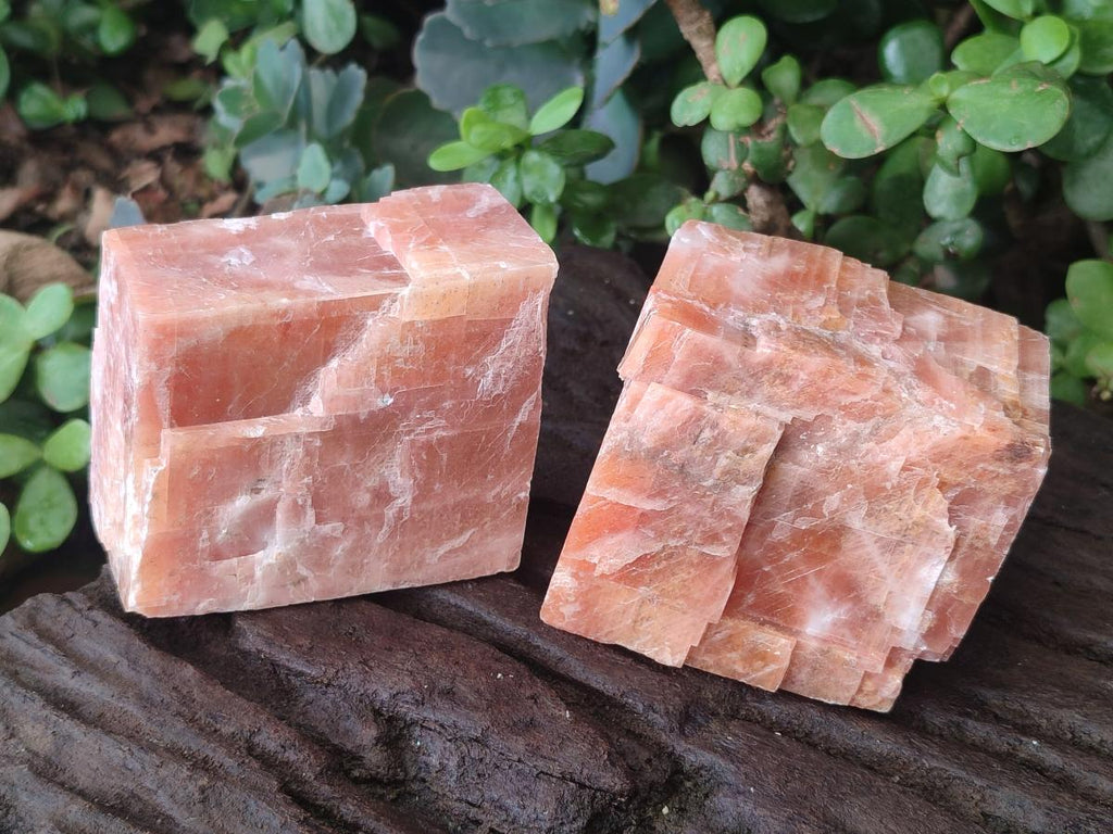 Natural Rhombohedral Sunset Orange Calcite Specimens x 6 From Spitzkop, Namibia