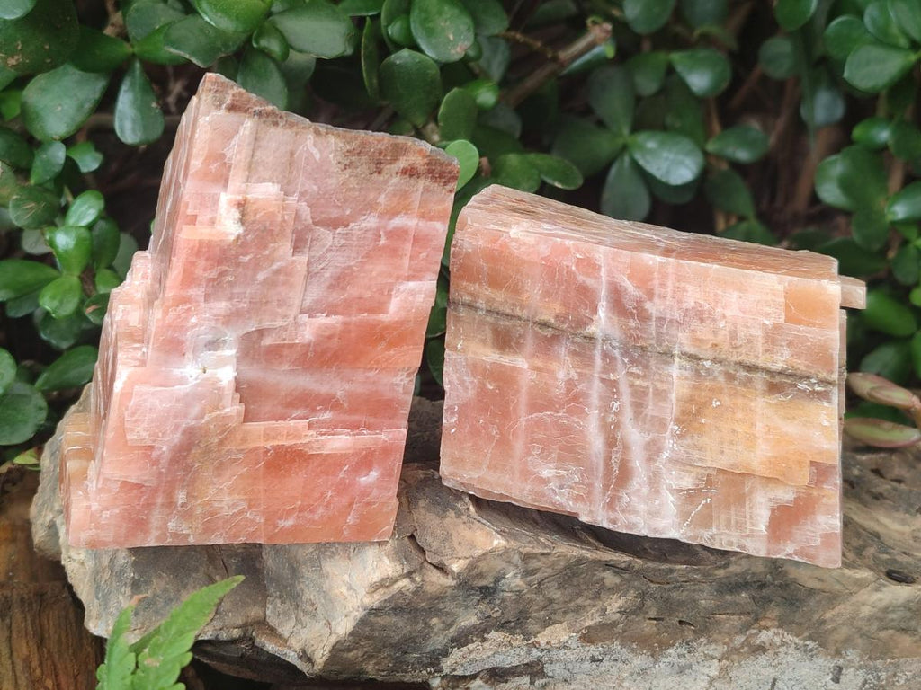 Natural Rhombohedral Sunset Orange Calcite Specimens x 6 From Spitzkop, Namibia