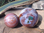 Polished Red Shashe River Agate Spheres x 2 From Shashe River, Zimbabwe