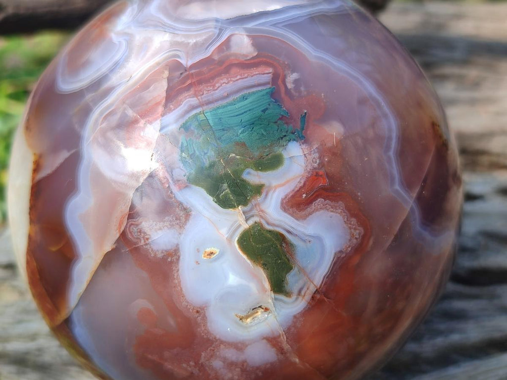 Polished Red Shashe River Agate Spheres x 2 From Shashe River, Zimbabwe