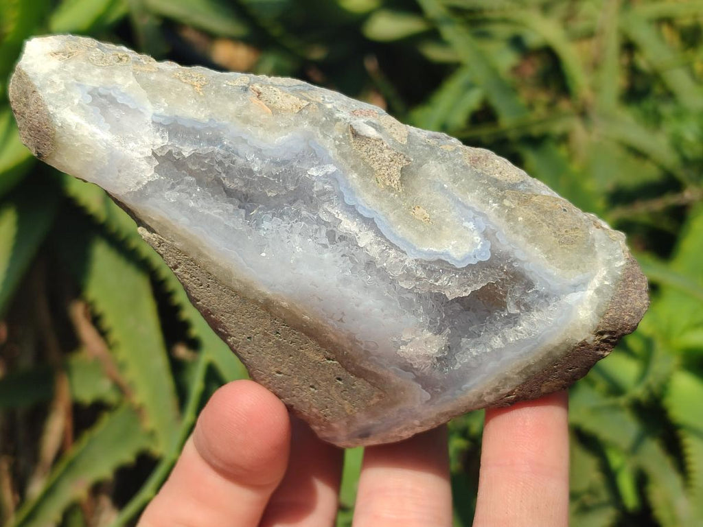 Polished One Side Blue Lace Agate Geodes x 13 From Nsanje, Malawi