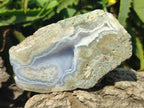 Polished One Side Blue Lace Agate Geodes x 13 From Nsanje, Malawi