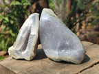 Polished One Side Blue Lace Agate Geodes x 13 From Nsanje, Malawi