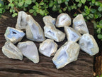 Polished One Side Blue Lace Agate Geodes x 13 From Nsanje, Malawi