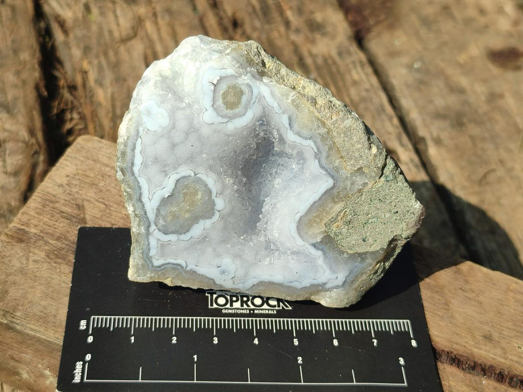 Polished One Side Blue Lace Agate Geodes x 13 From Nsanje, Malawi
