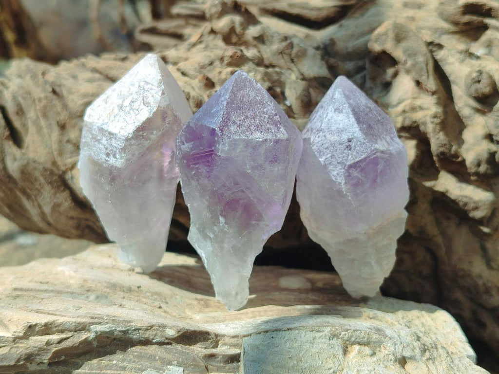 Natural Jacaranda Amethyst Single Crystals x 36 From Mumbwa, Zambia