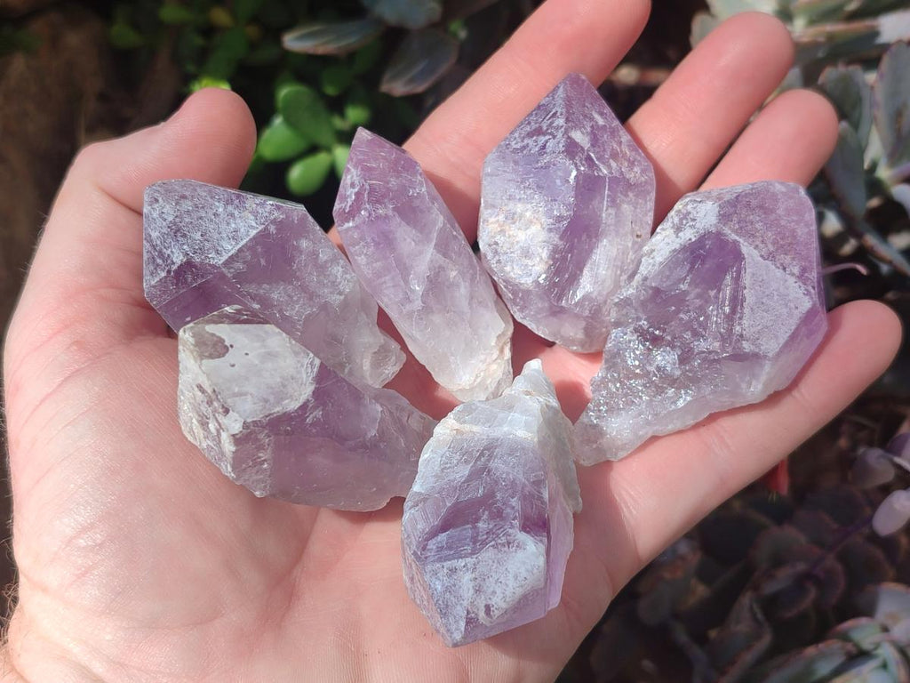 Natural Jacaranda Amethyst Single Crystals x 36 From Mumbwa, Zambia