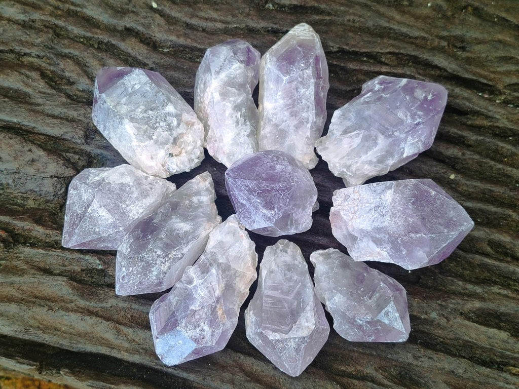 Natural Jacaranda Amethyst Single Crystals x 36 From Mumbwa, Zambia