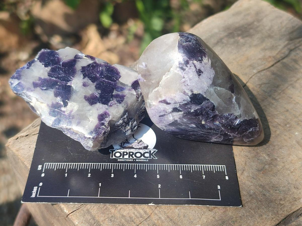 Polished One Side Lithium Silver Leaf Lepidolite x 35 From Zimbabwe