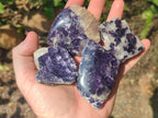 Polished One Side Lithium Silver Leaf Lepidolite x 35 From Zimbabwe