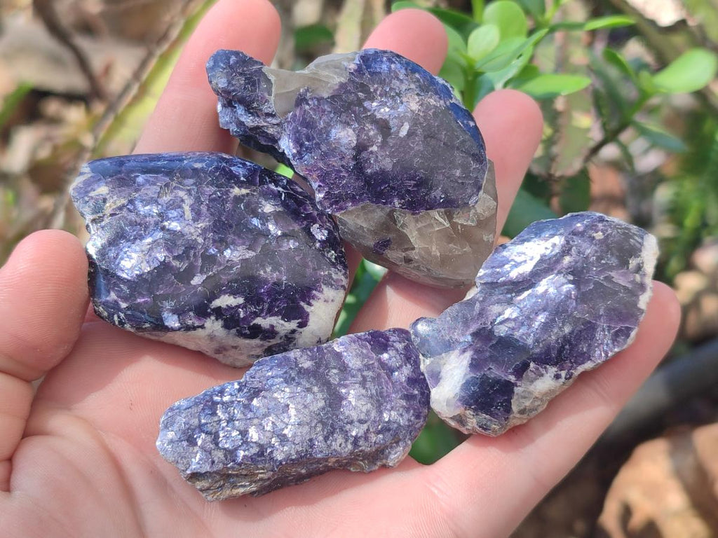 Polished One Side Lithium Silver Leaf Lepidolite x 35 From Zimbabwe