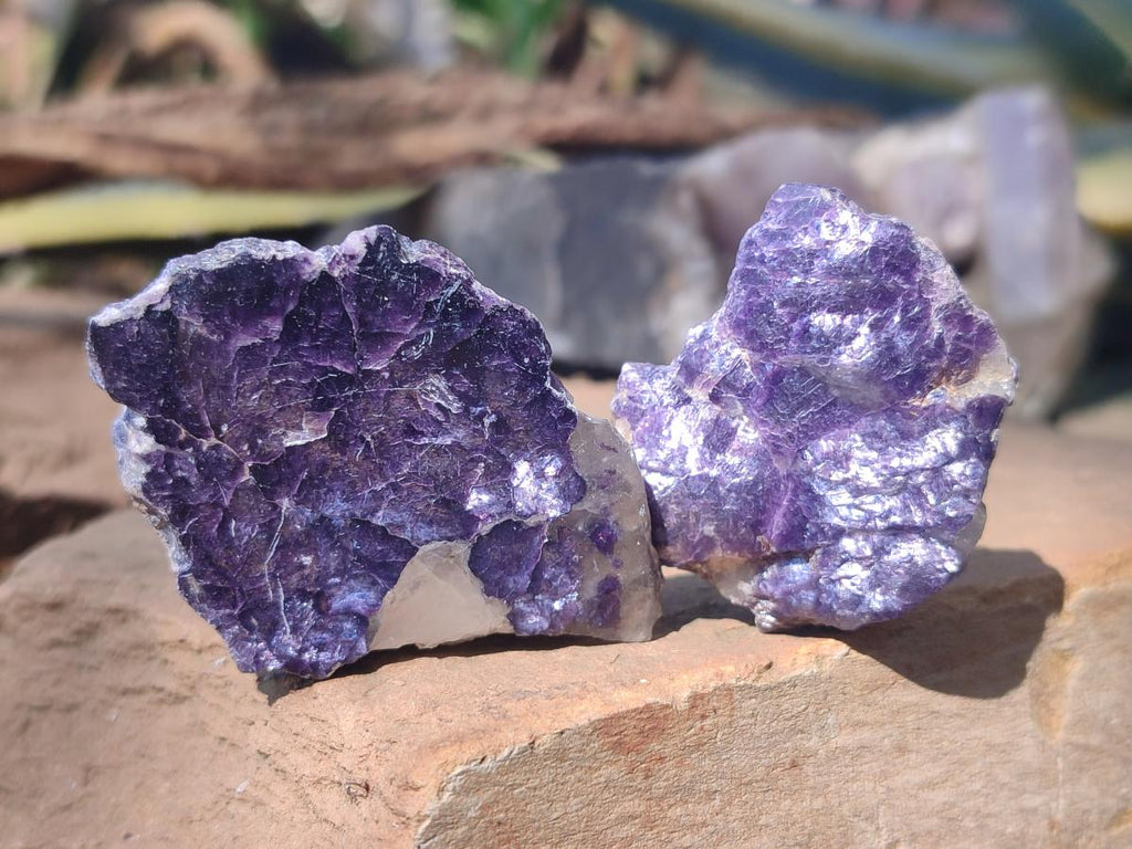 Polished One Side Lithium Silver Leaf Lepidolite x 35 From Zimbabwe