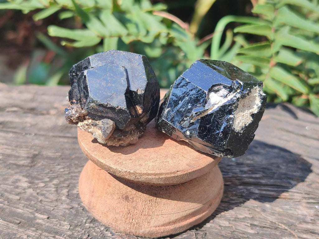 Natural Schorl Black Tourmaline Crystals and Clusters with Associated Minerals x 35 From Erongo, Namibia
