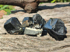 Natural Schorl Black Tourmaline Crystals and Clusters with Associated Minerals x 35 From Erongo, Namibia