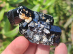 Natural Schorl Black Tourmaline Crystals and Clusters with Associated Minerals x 35 From Erongo, Namibia