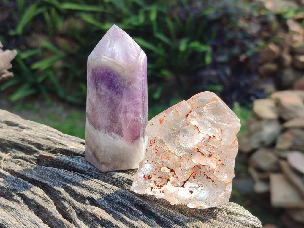 Polished and Natural Mix of Multi Mineral Display Crystals x 4 From Madagascar
