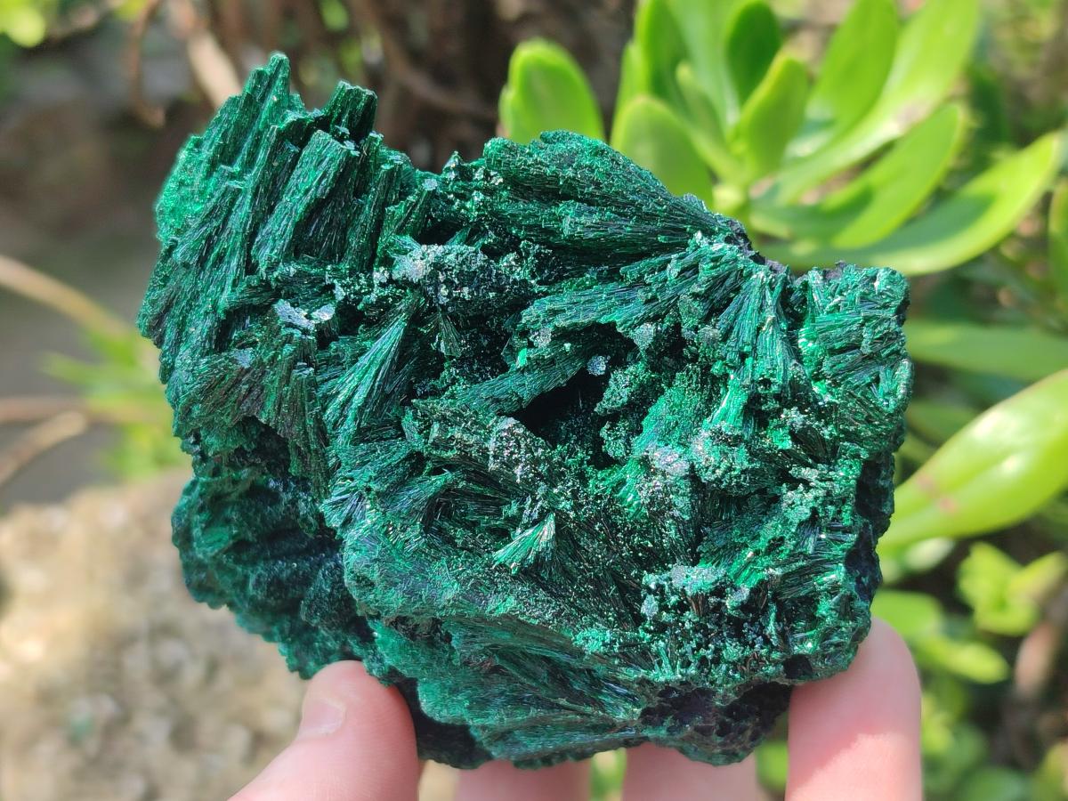 Natural Silky Malachite Specimens x 3 From Kasompe, Congo