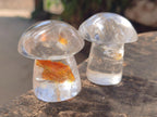 Polished Clear Quartz Mushrooms x 12 From Madagascar
