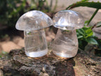 Polished Clear Quartz Mushrooms x 12 From Madagascar