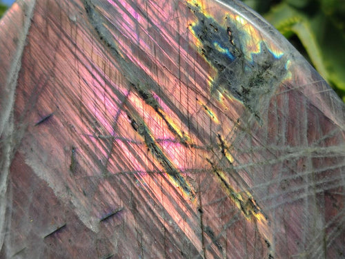 Polished Large Rare Purple Sunset Flash Labradorite Standing Display Piece x 1 From Madagascar