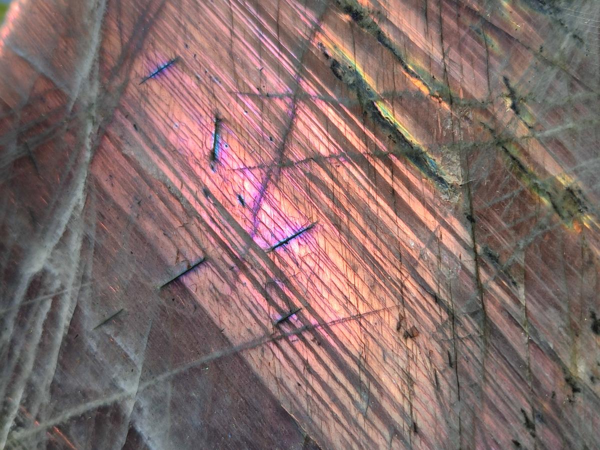 Polished Large Rare Purple Sunset Flash Labradorite Standing Display Piece x 1 From Madagascar