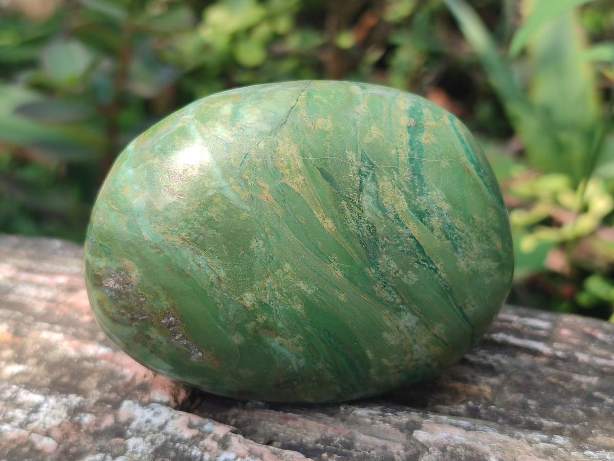 Polished Chrome Verdite Gemstone Galets  x 12 From Zimbabwe