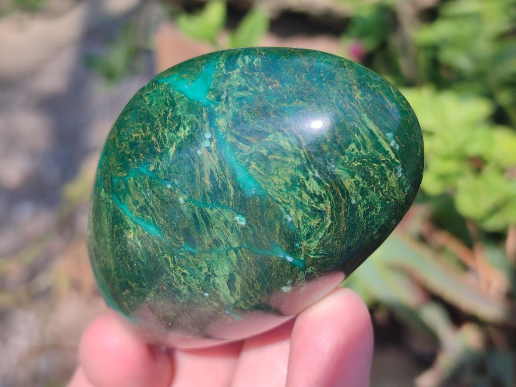Polished Chrome Verdite Gemstone Galets  x 12 From Zimbabwe