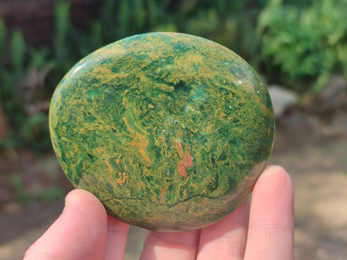Polished Chrome Verdite Gemstone Galets  x 12 From Zimbabwe
