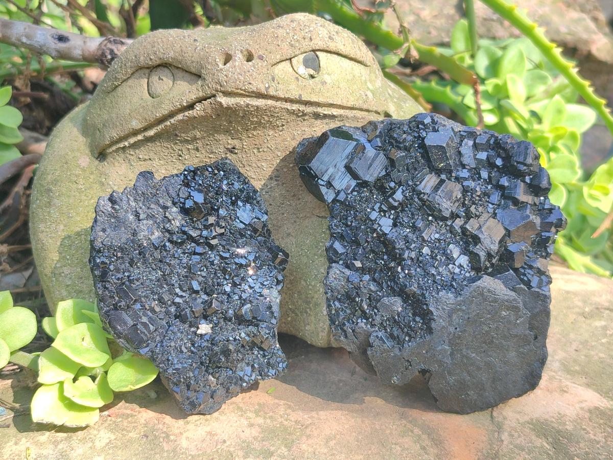 Natural Schorl Black Tourmaline Crystals and Clusters with Associated Minerals x 12 From Erongo, Namibia