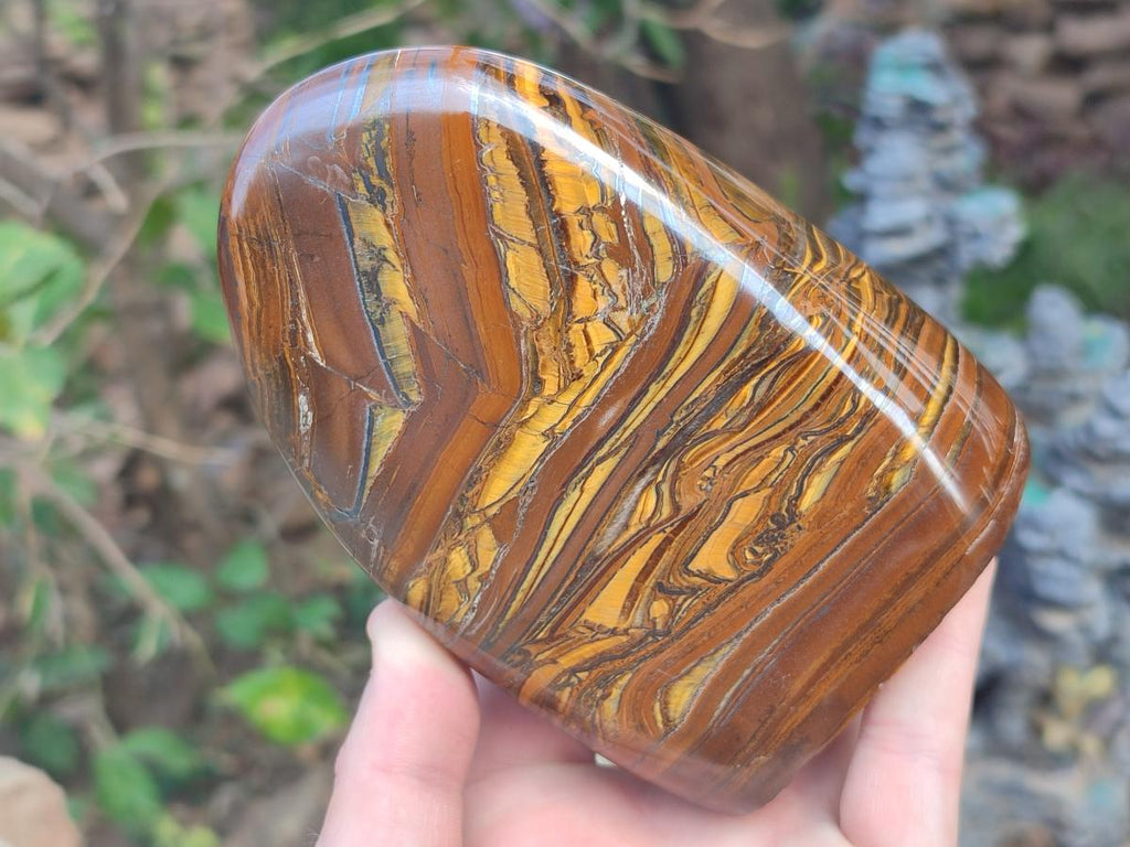 Polished Golden Tigers Eye Standing Display Pieces x 2 From Prieska, South Africa